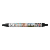 White Marble Stone Pattern Zwarte Inkt Pen (Voorkant)