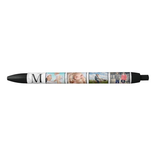 White Marble Stone Pattern Zwarte Inkt Pen (Voorkant)