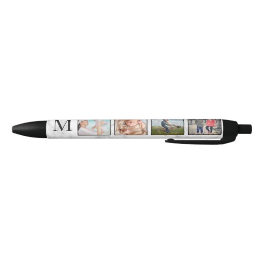 White Marble Stone Pattern Zwarte Inkt Pen (Bodem)