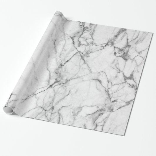 White marble Stone Print Cadeaupapier (Uitgerold)