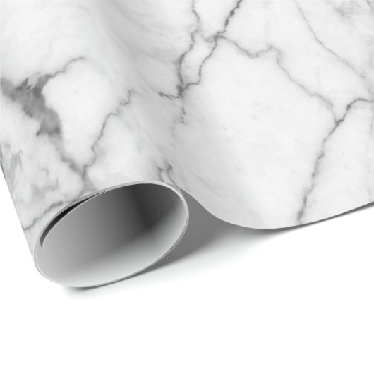 White marble Stone Print Cadeaupapier (Rol Hoek)