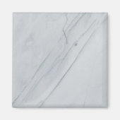 White marble Stone Square Magnet (Voorkant)