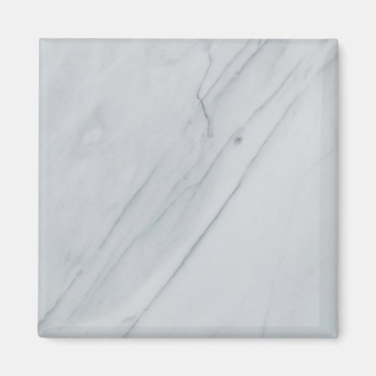 White marble Stone Square Magnet (Voorkant)