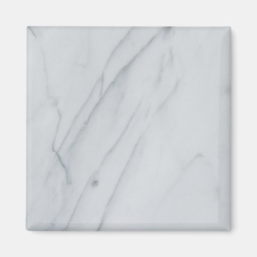 White marble Stone Square Magnet (Voorkant)