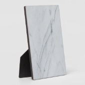 White marble Stone Tabletop Plaque met Easel Fotoplaat (Zijkant)