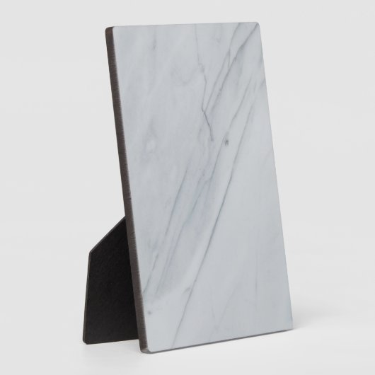 White marble Stone Tabletop Plaque met Easel Fotoplaat (Zijkant)