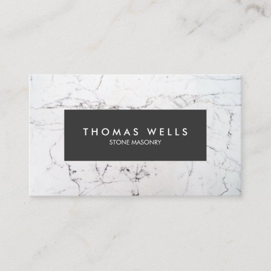White Marble Stonemason Architect Visitekaartje (Voorkant)