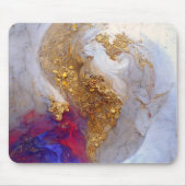 White Marble Swirl with Liquid Gold Muismat (Voorkant)