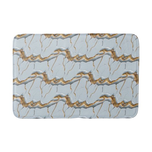 White Marble Texture with Cracked Gold Veins Badmat (Voorkant)