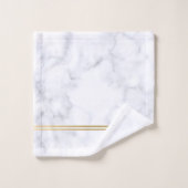 White marble texture with gold stripes bad handdoek (Wasdoekje)