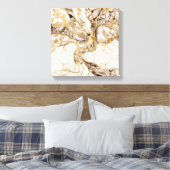 White Marble Tree of Life Abstract Canvas Afdruk (Insitu (Slaapkamer))