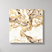 White Marble Tree of Life Abstract Canvas Afdruk (Voorkant)