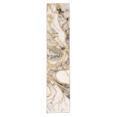 White Marble Tree of Life Abstract Korte Tafelloper (Voorkant)