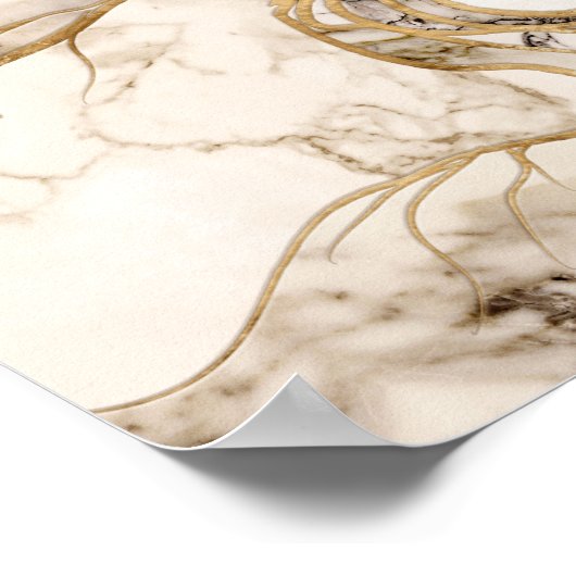 White Marble Tree of Life Abstract Poster (Hoek)