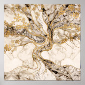 White Marble Tree of Life Abstract Poster (Voorkant)