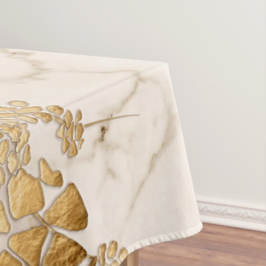 White Marble Tree of Life Abstract Tafelkleed (Voorbeeld)