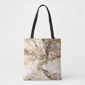 White Marble Tree of Life Abstract Tote Bag (Voorkant)