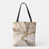 White Marble Tree of Life Abstract Tote Bag (Achterkant)