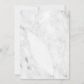 White Marble Trendy Afstuderen Invitation Kaart (Achterkant)