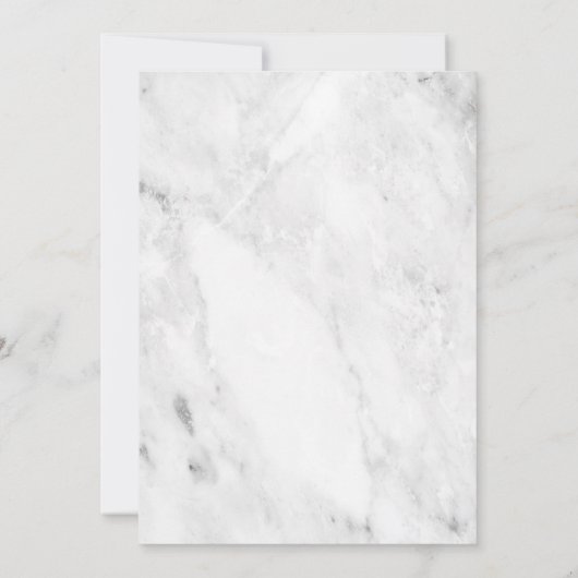 White Marble Trendy Afstuderen Invitation Kaart (Achterkant)