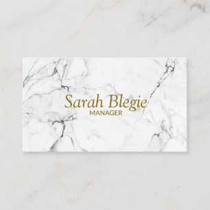 White Marble Visitekaartje Design – Elegant & Prof
