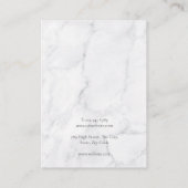 White Marble Waterverf Greenery Earing Display Visitekaartje (Achterkant)