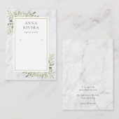 White Marble Waterverf Greenery Earing Display Visitekaartje (Voorkant / Achterkant)