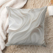 White Marble Wave Pillow - Modern elegant decor Kussen (Deken)