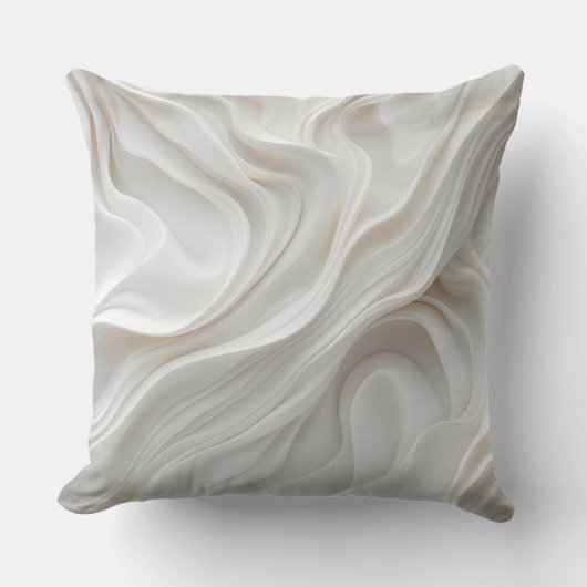 White Marble Wave Pillow - Modern elegant decor Kussen (Voorkant)