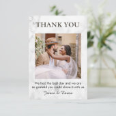 White marble Wedding Bedankkaart (Staand voorkant)
