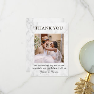 White marble Wedding Bedankkaart