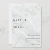 White marble Wedding Kaart (Voorkant)