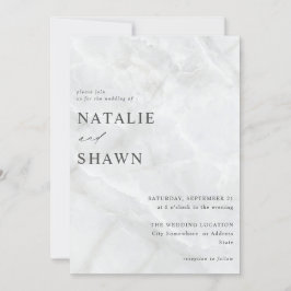 White marble Wedding Kaart