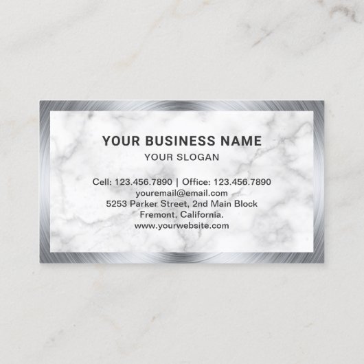 White Marble Wheel Alignment Autobandenwinkel Visitekaartje (Achterkant)