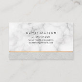 White marble White Leather Trim Visitekaartje (Achterkant)