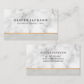 White marble White Leather Trim Visitekaartje (Voorkant / Achterkant)