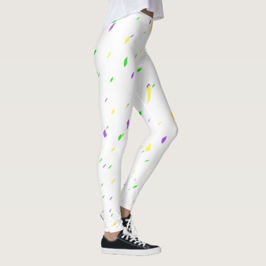 White Mardi Gras Confetti Leggings (Rechts)