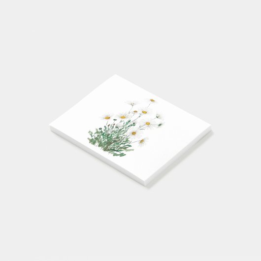 white Margaret daisy waterverf Post-it® Notes (Schuin)