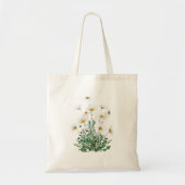white Margaret daisy waterverf Tote Bag (Voorkant)