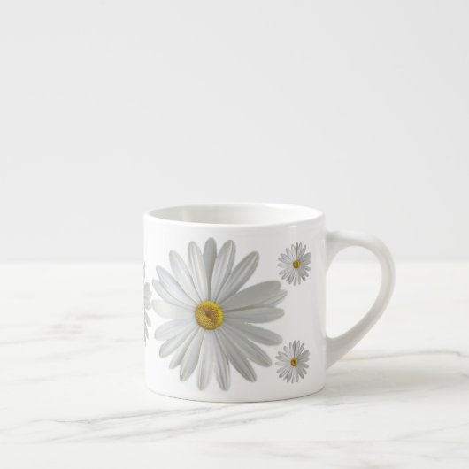White Marguerite Daisy Flowers Espresso Kop (Rechts)