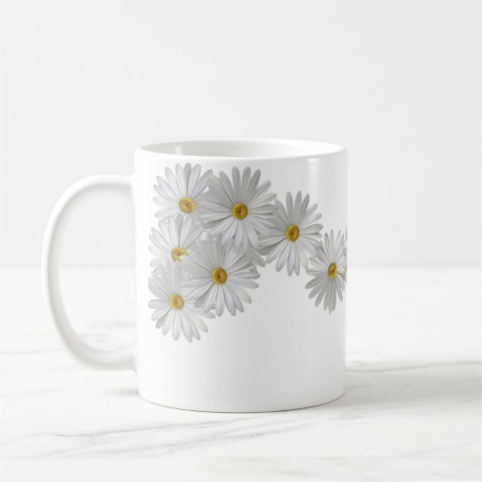 White Marguerite Daisy Flowers Koffiemok (Links)