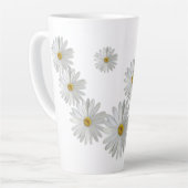 White Marguerite Daisy Flowers Latte Mok (Linkerhoek)
