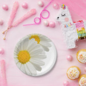 White Marguerite Daisy Paper Party Picnic Borden Papieren Bordje (Feest)