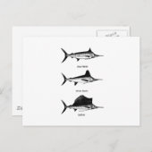 White Marlin - Blue Marlin - Sailfish Logo Briefkaart (Voorkant / Achterkant)