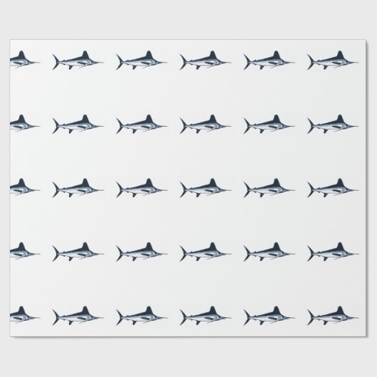 White Marlin Deep Zee Vist Cadeaupapier (Vlak)