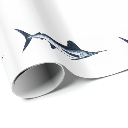 White Marlin Deep Zee Vist Cadeaupapier (Rol Hoek)