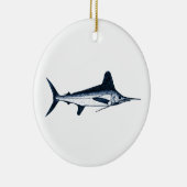 White Marlin Logo Keramisch Ornament (Rechts)