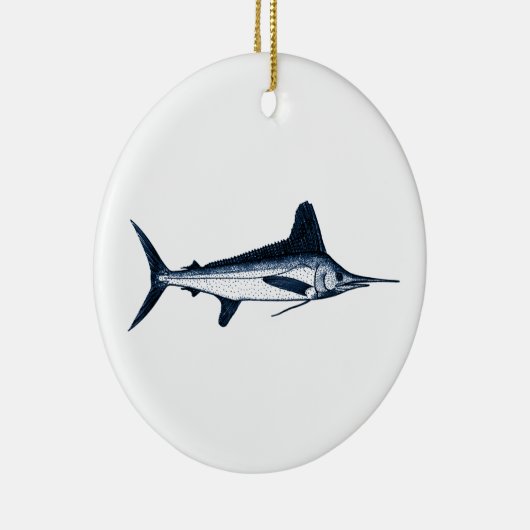 White Marlin Logo Keramisch Ornament (Rechts)