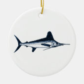 White Marlin Logo Keramisch Ornament (Voorkant)