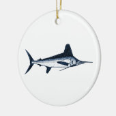 White Marlin Logo Keramisch Ornament (Links)